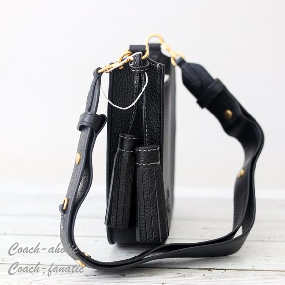 NWT Tory Burch Thea Web Mini Shoulder Bag Leather Crossbody in Black - Picture 5 of 14